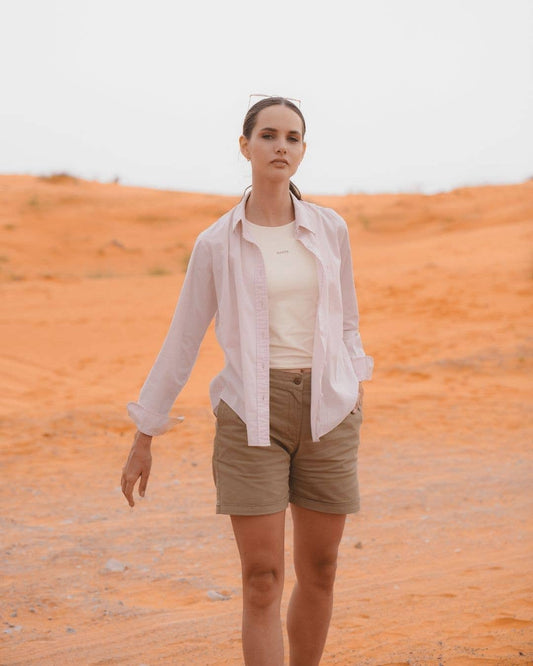 Camicia Oxford antimacchia rosa baby in cotone