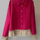 Camicia fucsia con bottoni e rifiniture in pizzo
