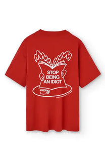T-shirt oversize con stampa ironica in cotone biologico