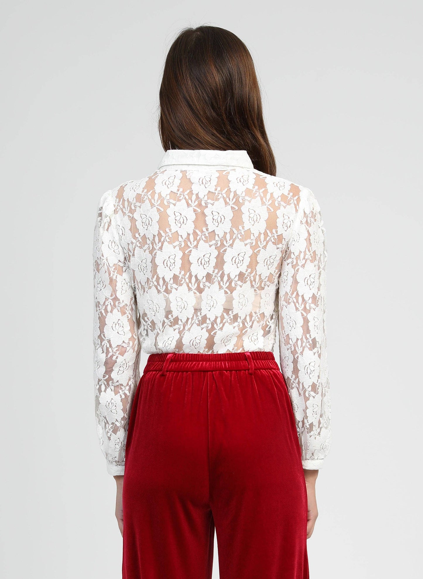 Camicia in pizzo Salomea color écru