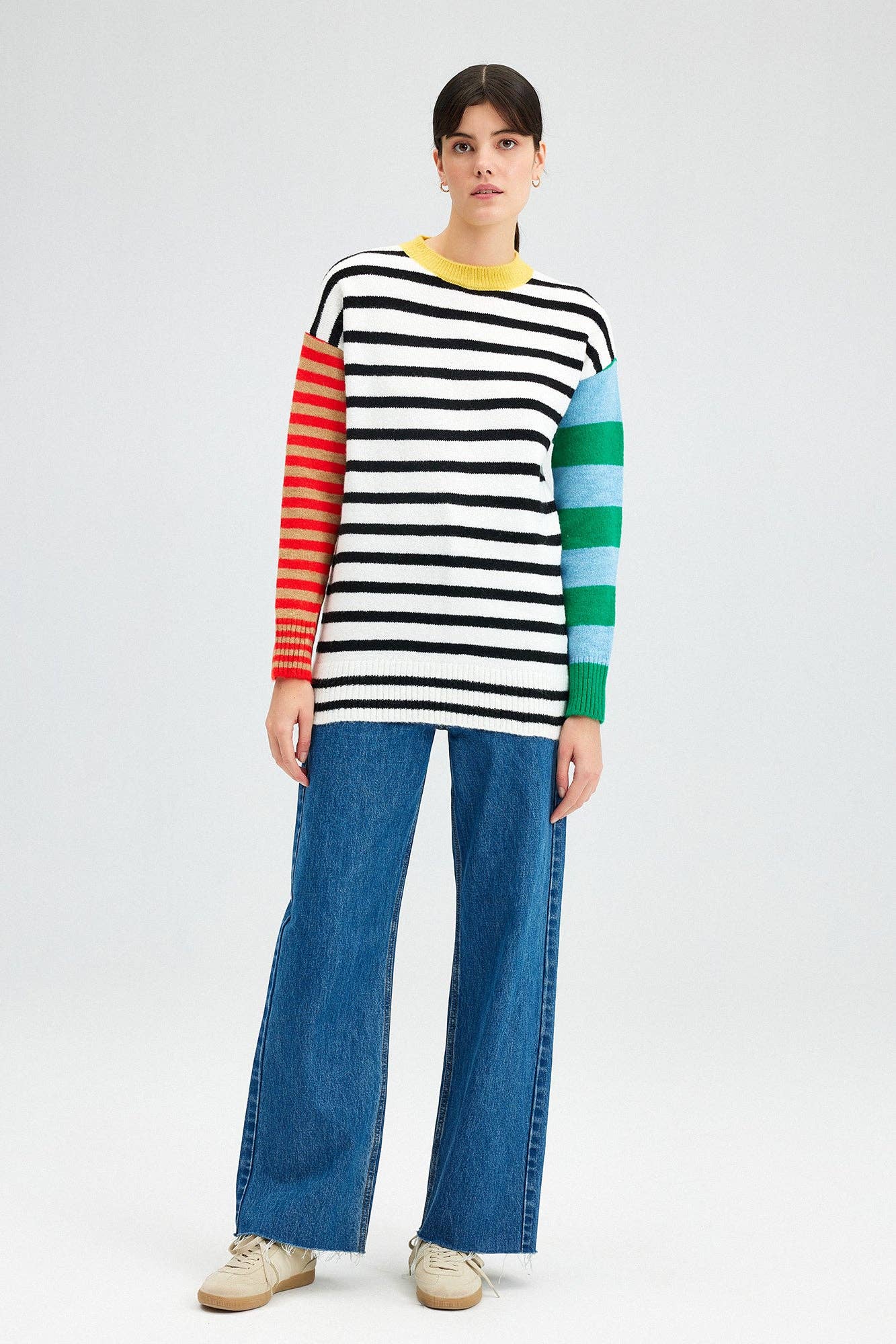 Maglione a righe multicolor
