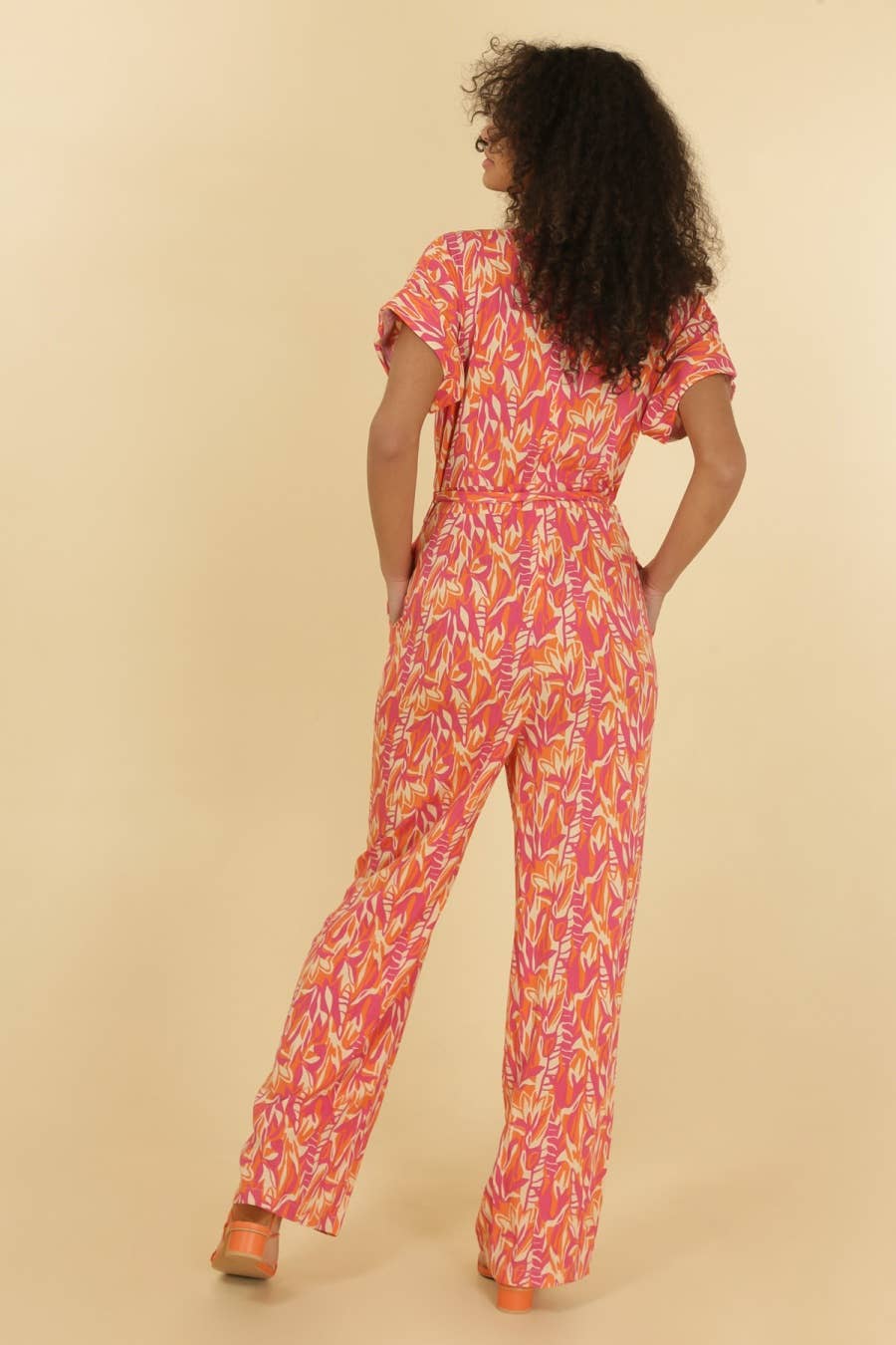 Tuta jumpsuit Clementine con stampa tropicale