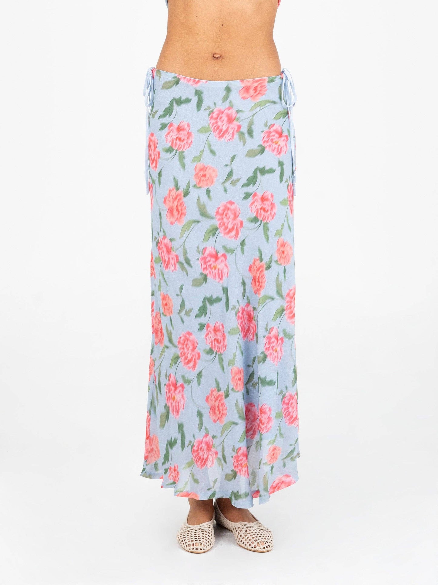 Gonna lunga in chiffon a fiori Floralis