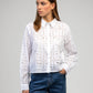 Camicia bianca in voile di cotone traforato