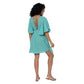 Abito estivo corto boho in cotone con scollo a V