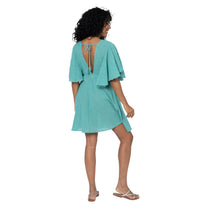 Abito estivo corto boho in cotone con scollo a V