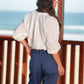 Blusa in cotone sangallo ricamata