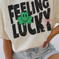 T-shirt oversize grafica "Feeling Lucky"