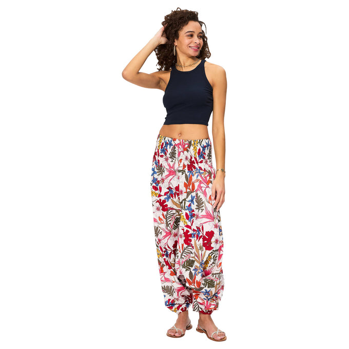 Pantaloni harem estivi sarouel 3 in 1 in cotone stampato