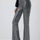 Pantaloni a zampa con paillettes