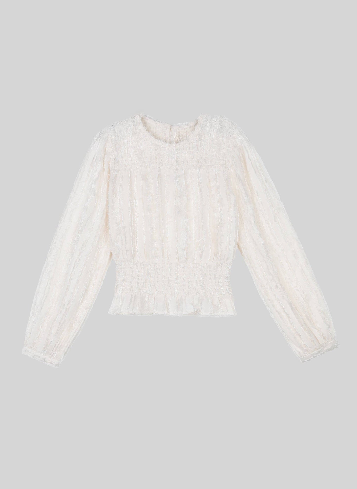 Camicia Salvana bianca in jacquard a piume
