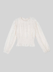 Camicia Salvana bianca in jacquard a piume