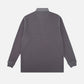 Maglione polo pesante tinto a pigmento in peltro