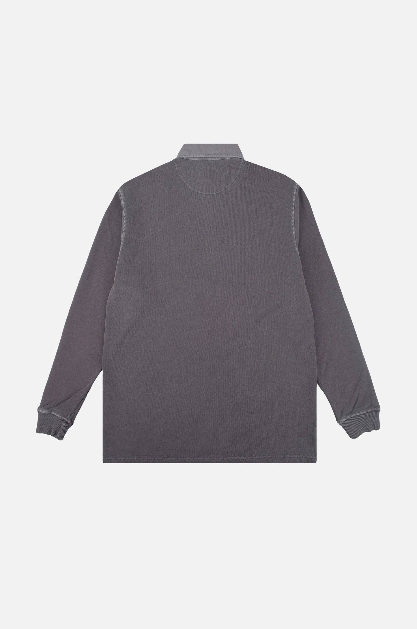 Maglione polo pesante tinto a pigmento in peltro