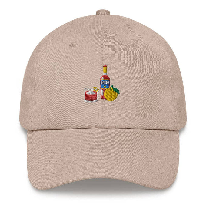Cappellino cocktail Negroni in cotone con ricamo