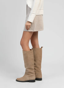 Minigonna Julinia beige con strass