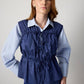 Gilet utility con coulisse in vita in misto cotone