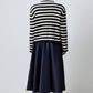 Cardigan corto a righe con bottoni dorati