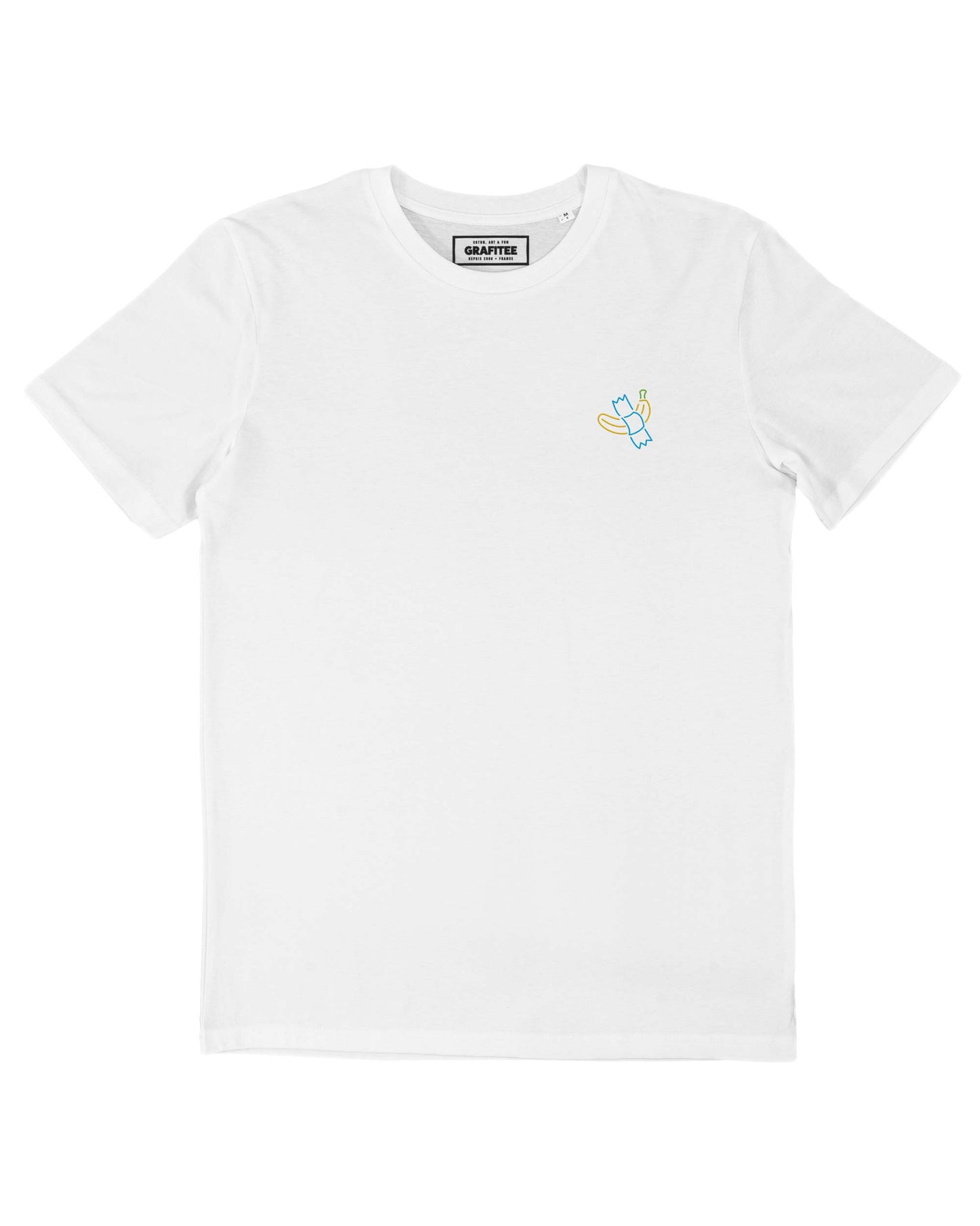 T-shirt ricamata "Don’t Touch It’s Art" in cotone biologico premium