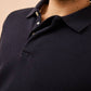 Polo blu navy in cotone piqué