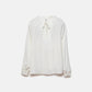 Blusa con coulisse e scollo arricciato