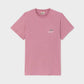 T-shirt rosa in cotone biologico con stampa surfer