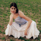 Gonna maxi Nature con balze e lacci laterali