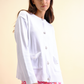 Cardigan in maglia traforata con bottoni gioiello