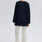 Tunica blu navy con balze asimmetriche