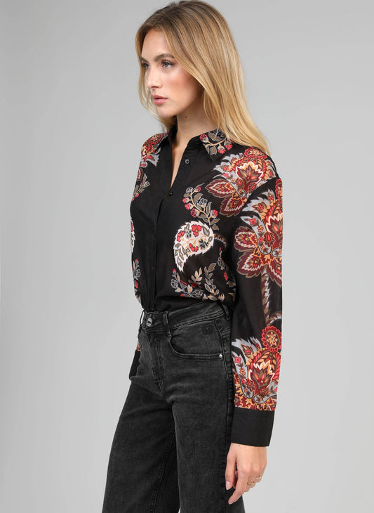 Camicia Alina Multicolore in Popeline di Cotone