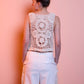 Top donna in cotone 100% effetto crochet