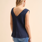 Blusa plissettata senza maniche