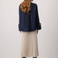 Camicia corta in popeline con polsini ampi