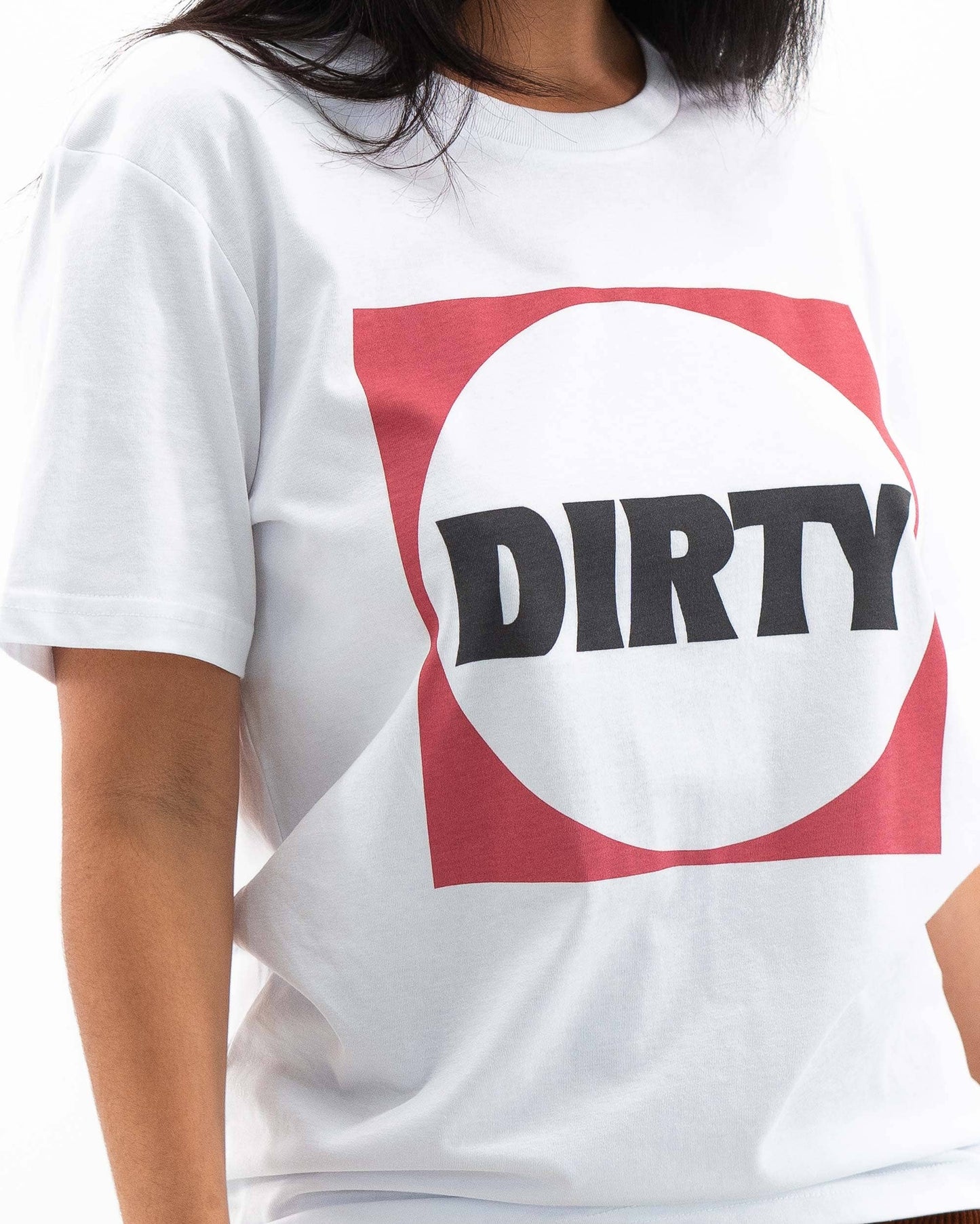 T-shirt Dirty con logo divertente in cotone biologico