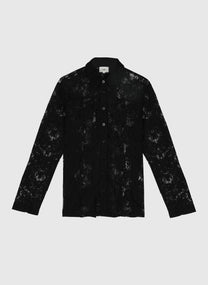 Camicia in pizzo nera Avryno