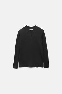Polo basic a maniche lunghe tinta unita