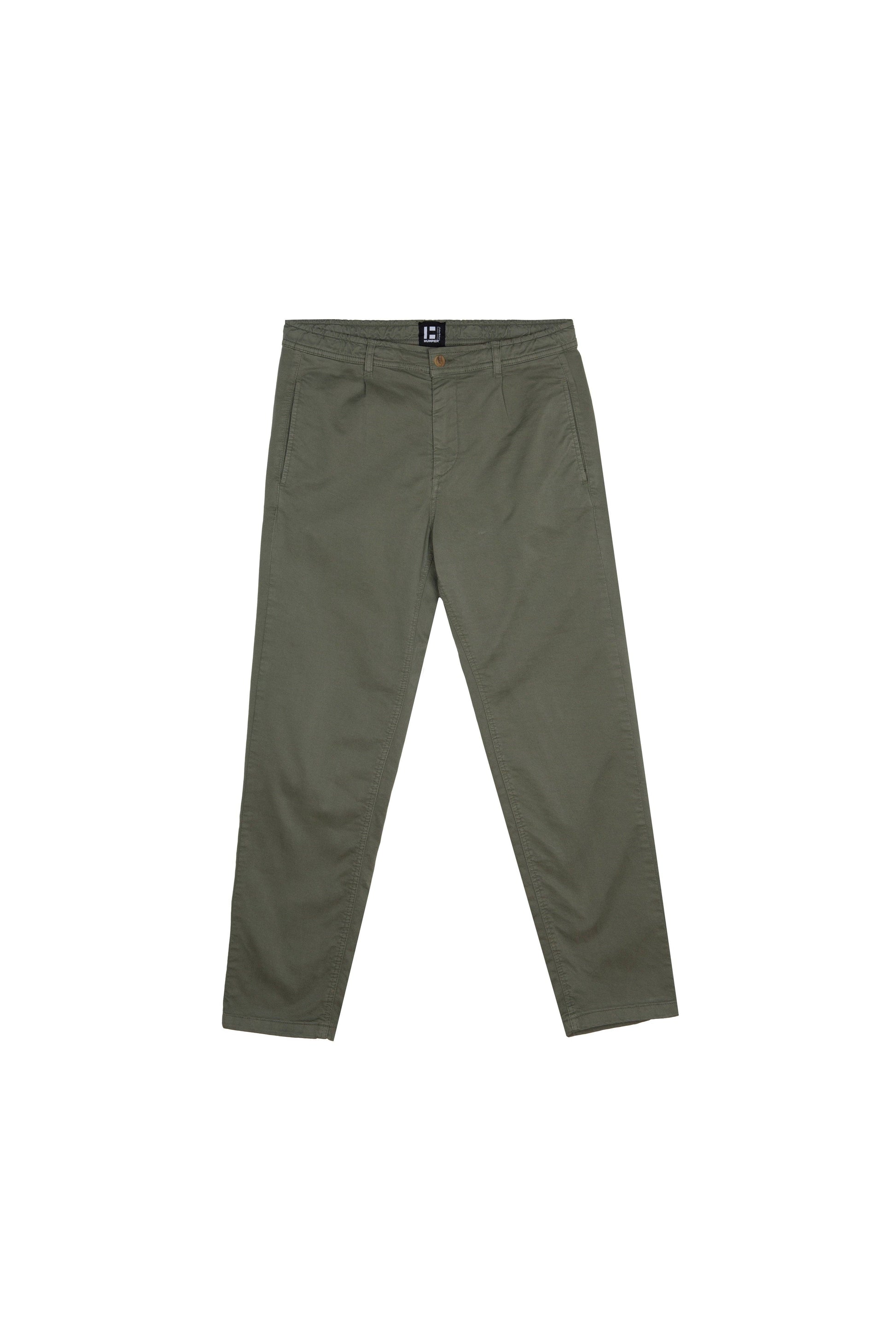 Pantaloni chino jogger relaxed kaki in cotone