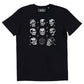 T-shirt nera con stampa teschi