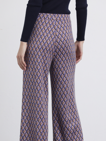 Pantaloni palazzo jacquard a rombi