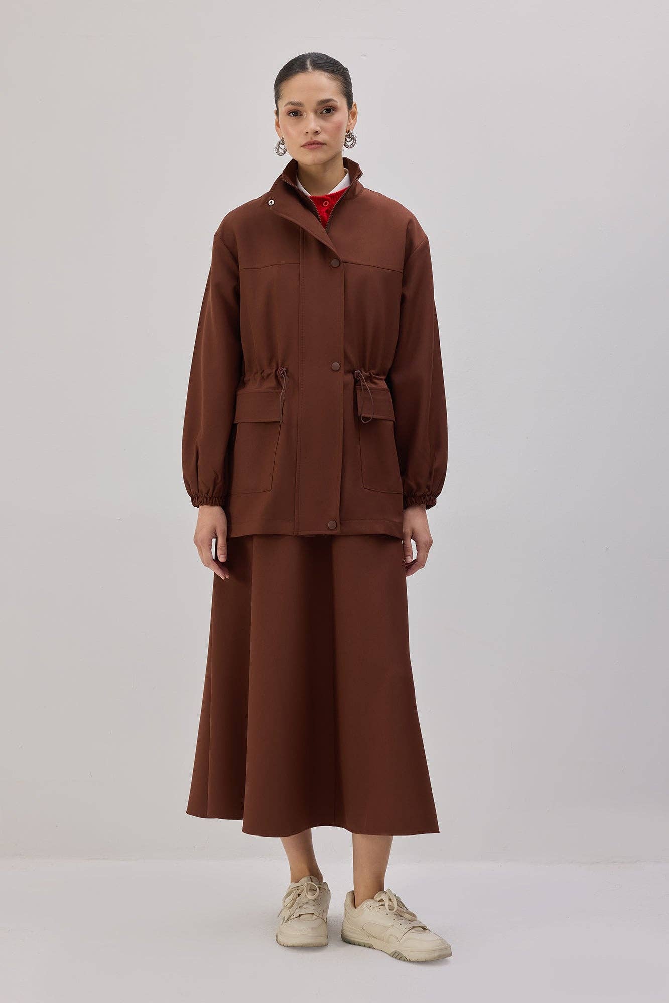 Giacca con zip e collo dritto