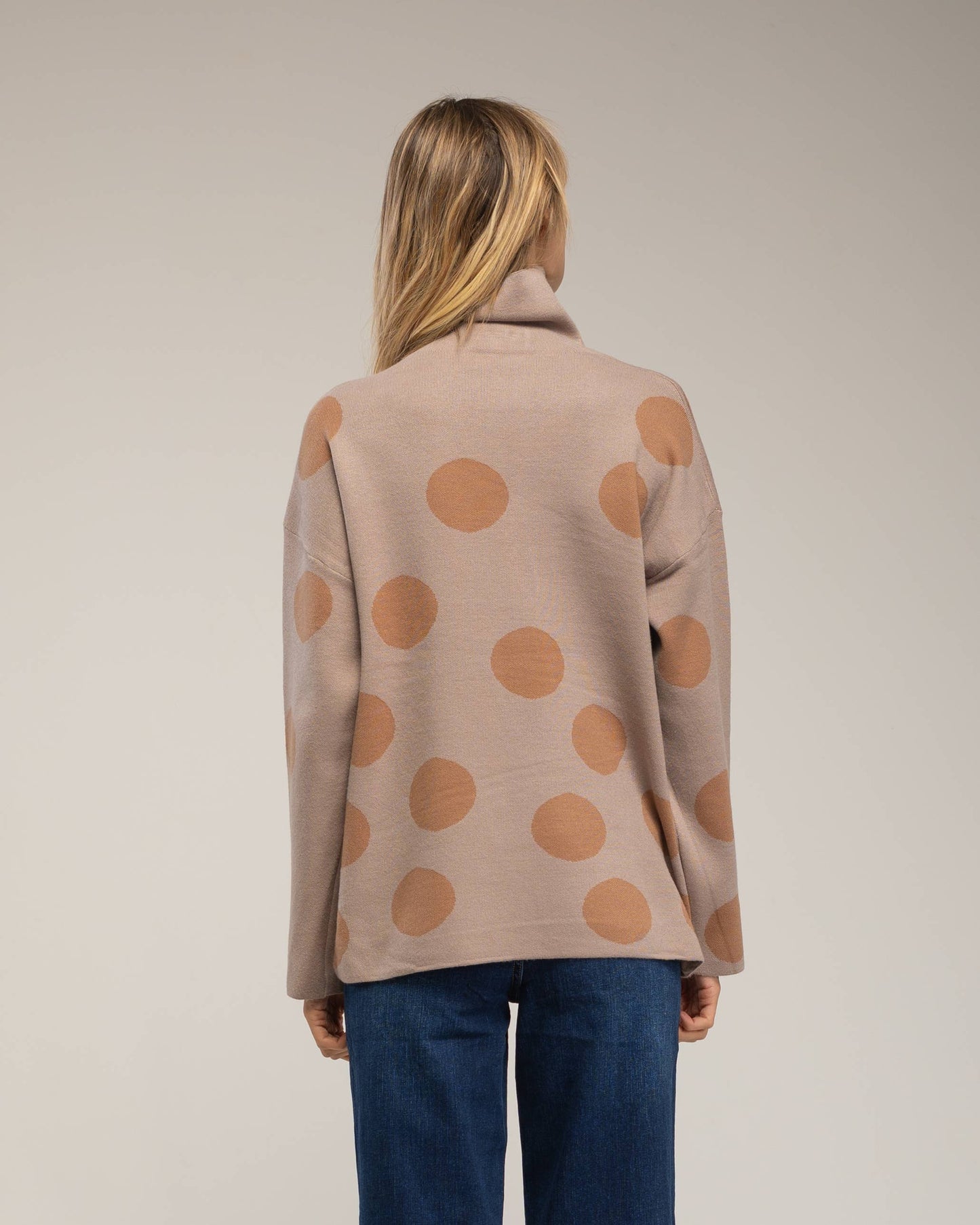 Maglione girocollo a righe metallizzate blu navy