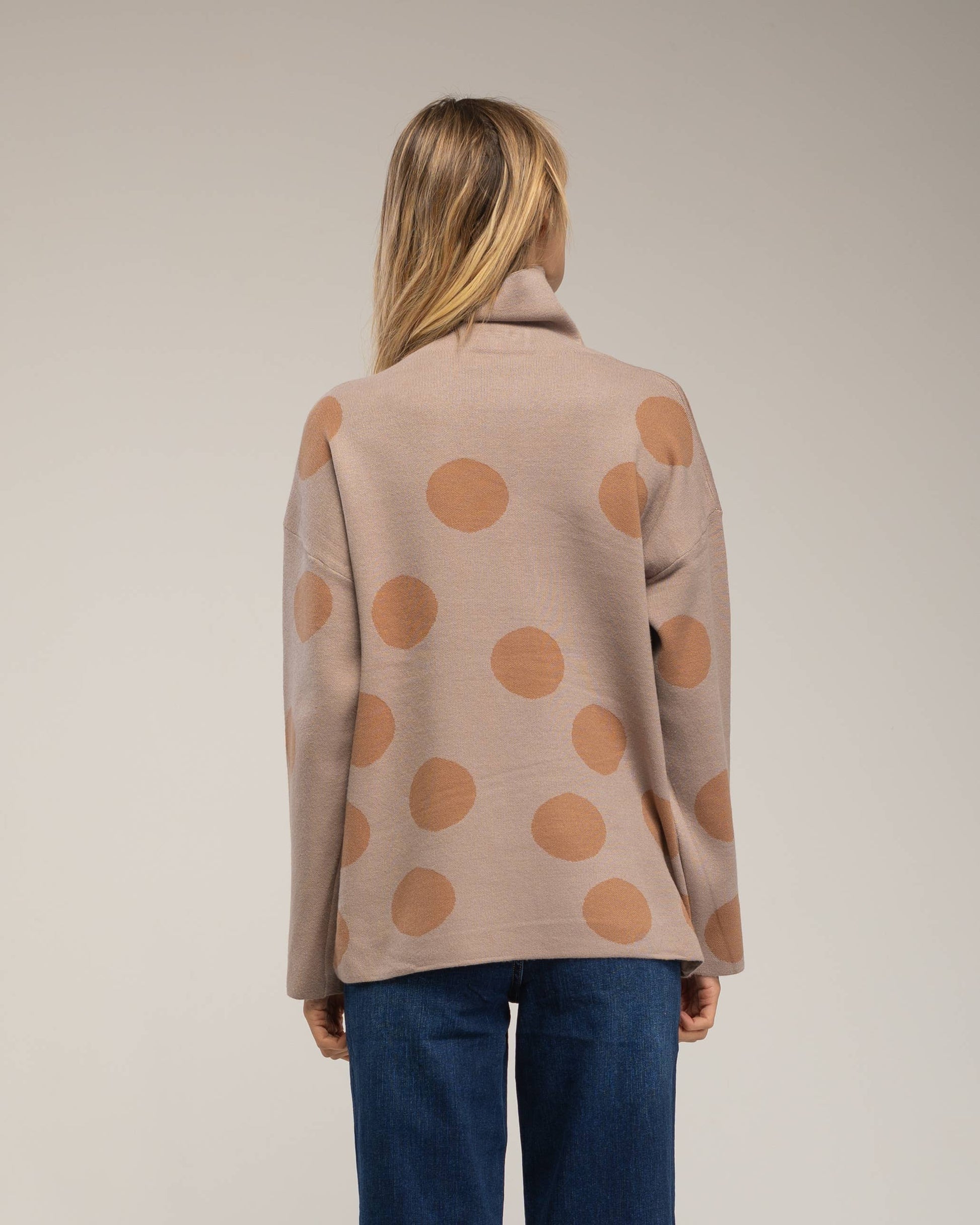 Maglione girocollo a righe metallizzate blu navy