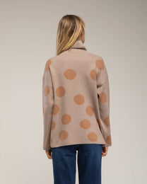 Maglione girocollo a righe metallizzate blu navy