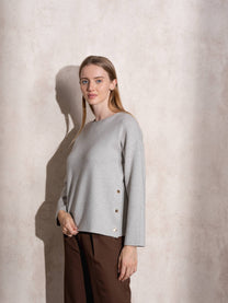Maglia in maglia boxy con bottoni laterali