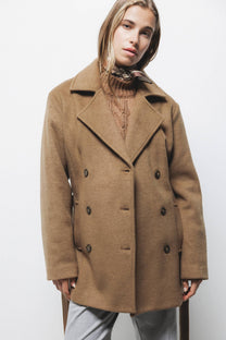 Cappotto doppiopetto con cintura
