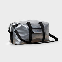 Borsa da viaggio duffle argento metallizzata