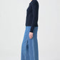 Body in maglia a coste con scollo polo