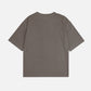 T-shirt oversize pesante in cotone organico grigio pietra