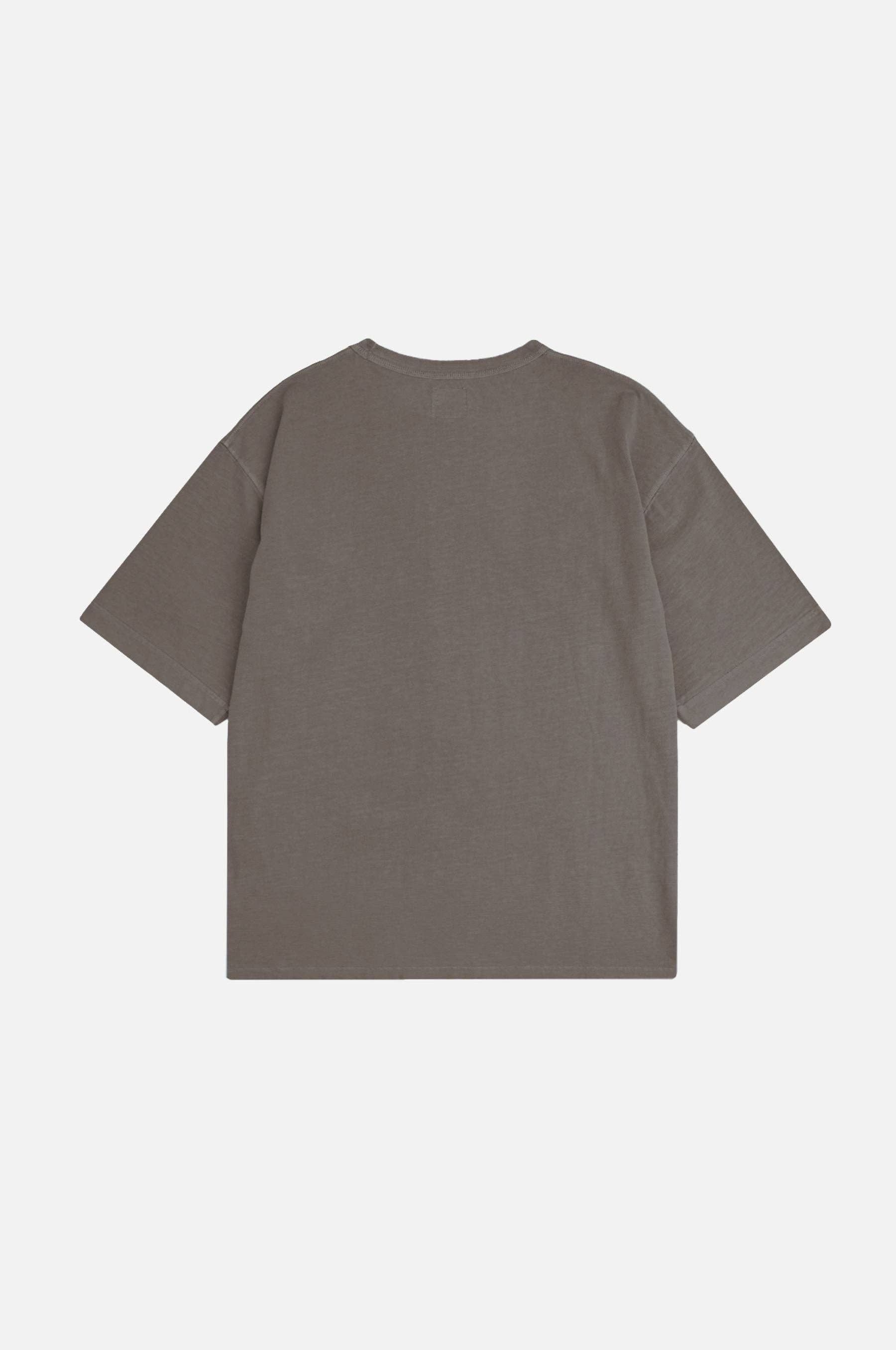 T-shirt oversize pesante in cotone organico grigio pietra