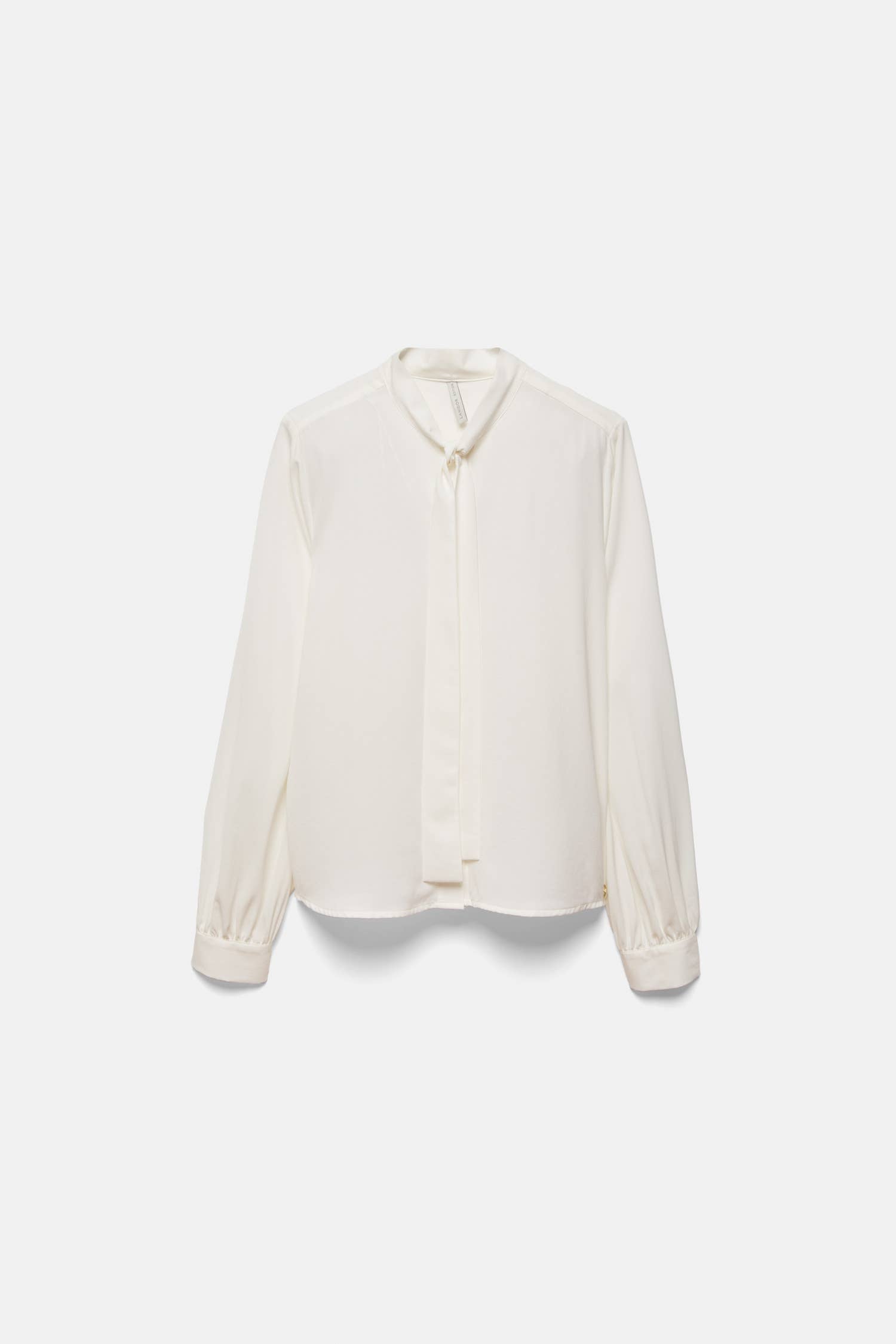 Blusa con fiocco al collo